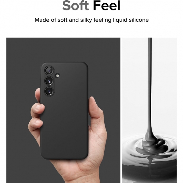 Rin gke Galaxy S25 Plus MagSafe Silikon Klf-Black