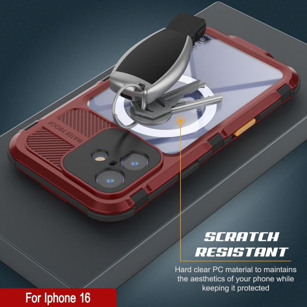 Punkcase iPhone 16 Su Geirmez Extreme 2.0 Klf-Red Black
