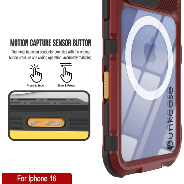 Punkcase iPhone 16 Su Geirmez Extreme 2.0 Klf-Red Black
