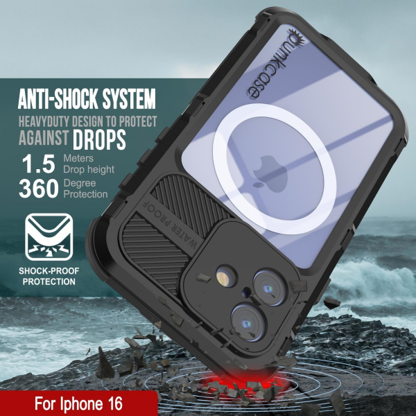 Punkcase iPhone 16 Su Geirmez Extreme 2.0 Klf-Black
