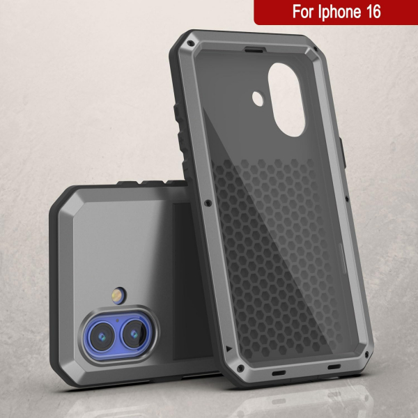 Punkcase iPhone 16 Plus Su Geirmez Klf-Silver
