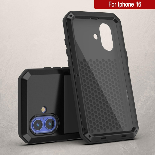 Punkcase iPhone 16 Plus Su Geirmez Klf-Black