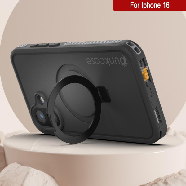 Punkcase iPhone 16 Plus Su Geirmez Kickstud 2.0 Klf-Grey