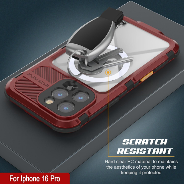 Punkcase iPhone 16 ProMax Su Geirmez Extreme 2.0 Klf-Red Black