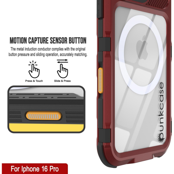 Punkcase iPhone 16 ProMax Su Geirmez Extreme 2.0 Klf-Red Black