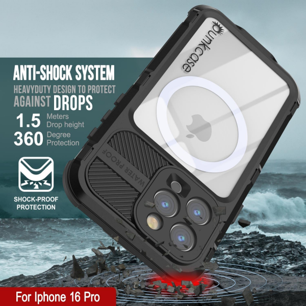 Punkcase iPhone 16 ProMax Su Geirmez Extreme 2.0 Klf-Black