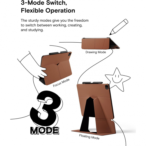 MOFT Apple iPad Air M2/M3 Folio Klf (13 in)-Sienna Brown