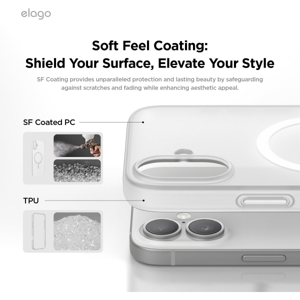 elago Apple iPhone 16 Plus Hybrid effaf Klf-Matte Clear