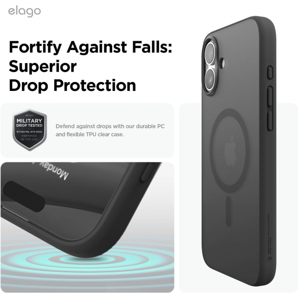 elago Apple iPhone 16 Plus Hybrid effaf Klf-Matte Black