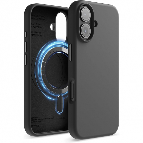 elago Apple iPhone 16 Plus Manyetik Klf-Black