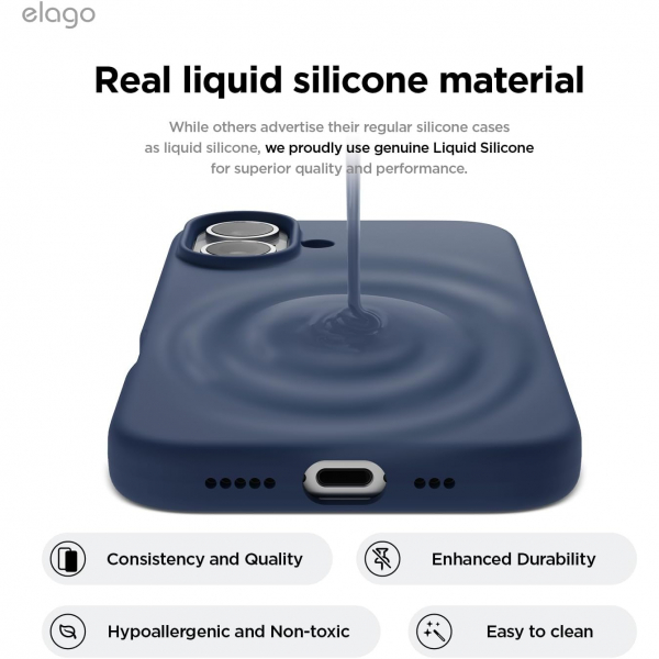 elago Apple iPhone 16 Plus Manyetik Klf-Jean Indigo