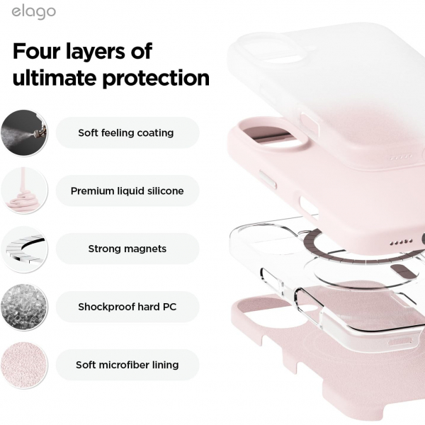 elago Apple iPhone 16 Plus Manyetik Klf-Lovely Pink
