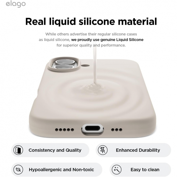 elago Apple iPhone 16 Plus Manyetik Klf-Stone