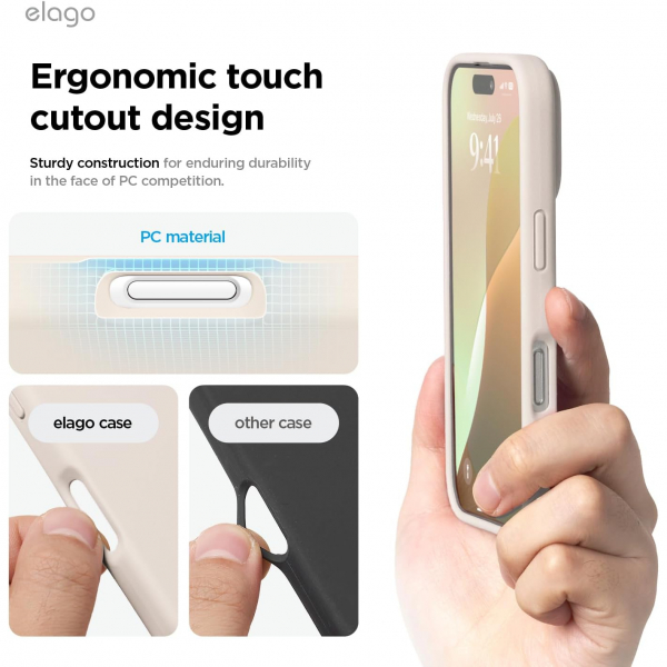elago Apple iPhone 16 Plus Silikon Klf-Stone