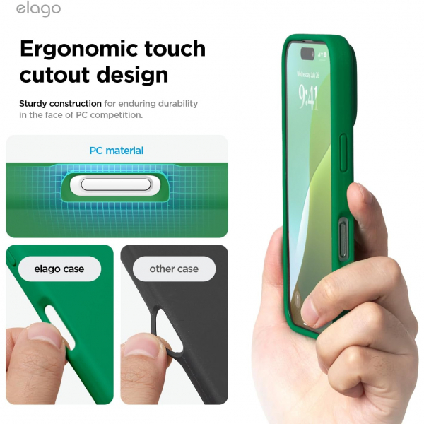 elago Apple iPhone 16 Plus Silikon Klf-Alpine Green