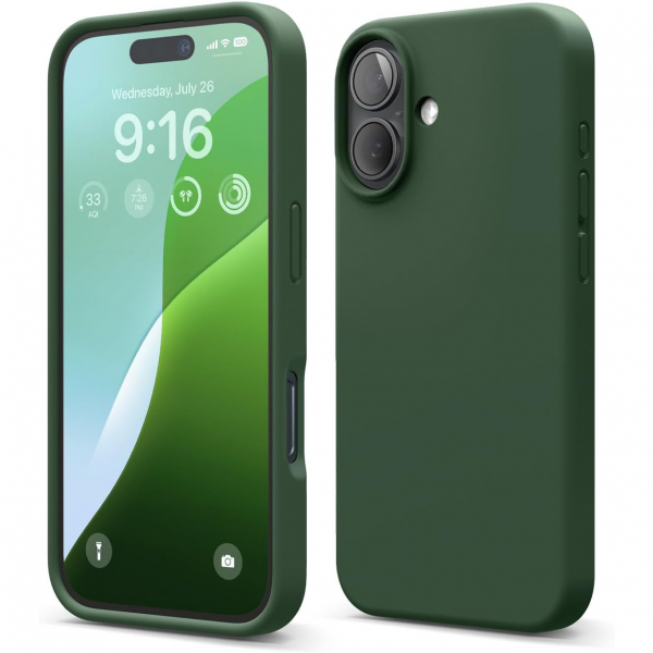 elago Apple iPhone 16 Plus Silikon Klf-Alpine Green