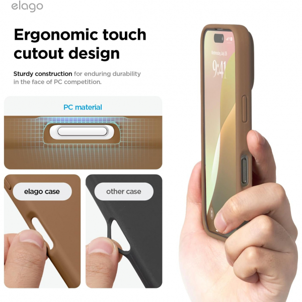elago Apple iPhone 16 Plus Silikon Klf-Brown