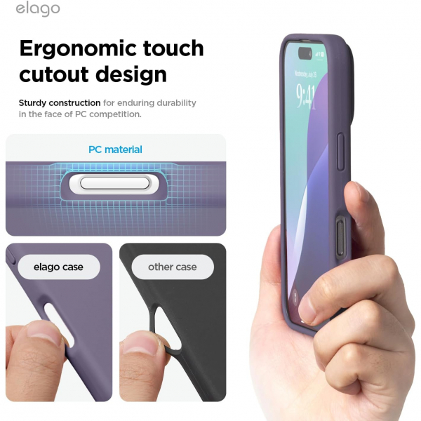 elago Apple iPhone 16 Plus Silikon Klf-Deep Lavender