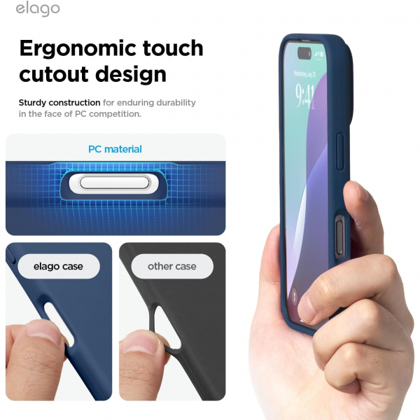 elago Apple iPhone 16 Plus Silikon Klf-Jean Indigo