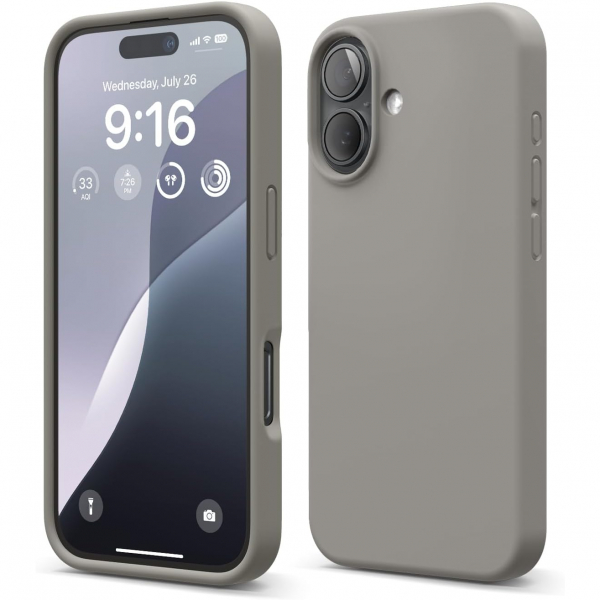 elago Apple iPhone 16 Plus Silikon Klf-Medium Grey