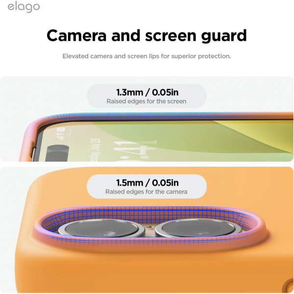 elago Apple iPhone 16 Plus Silikon Klf-Orange