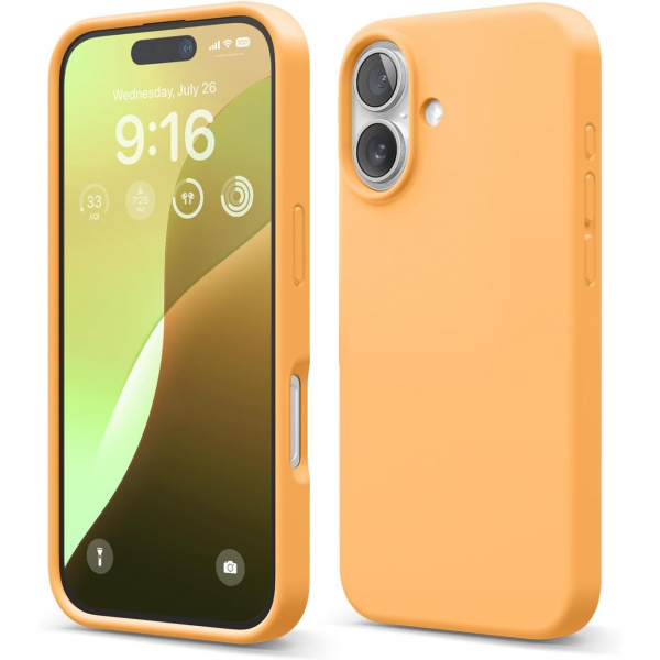 elago Apple iPhone 16 Plus Silikon Klf-Orange