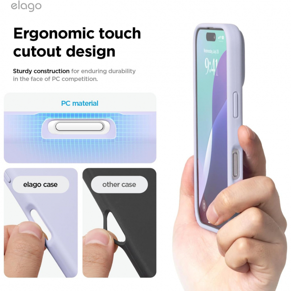 elago Apple iPhone 16 Plus Silikon Klf-Purple