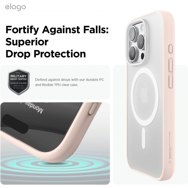elago Apple iPhone 16 Pro Max Hybrid effaf Klf-Matte Pink
