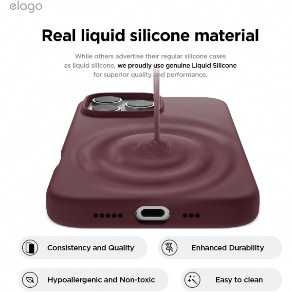 elago Apple iPhone 16 Pro Max Manyetik Klf-Burgundy