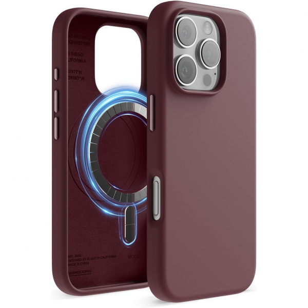 elago Apple iPhone 16 Pro Max Manyetik Klf-Burgundy