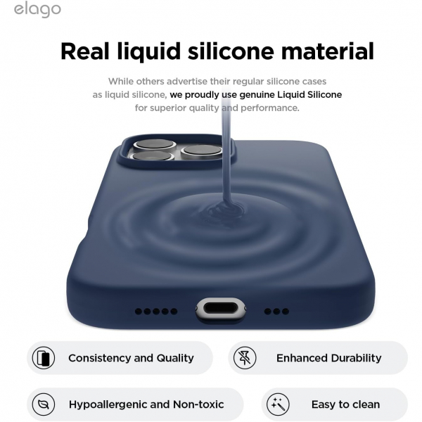 elago Apple iPhone 16 Pro Max Manyetik Klf-Jean Indigo