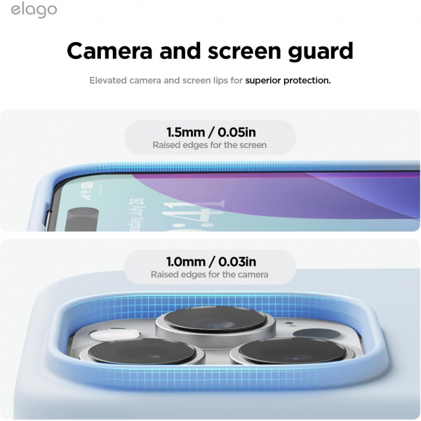elago Apple iPhone 16 Pro Max Manyetik Klf-Light Blue