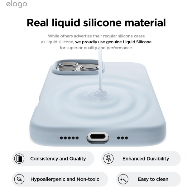 elago Apple iPhone 16 Pro Max Manyetik Klf-Light Blue