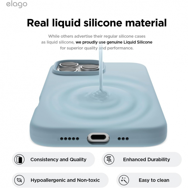 elago Apple iPhone 16 Pro Max Manyetik Klf-Sky Blue