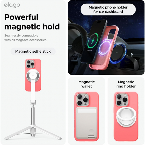 elago Apple iPhone 16 Pro Max Manyetik Klf-Pink
