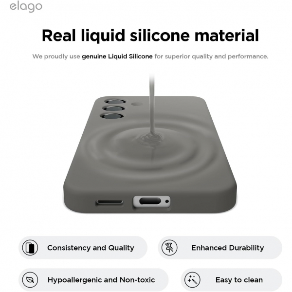 elago Samsung Galaxy S25 Plus Silikon Klf-Medium Grey 