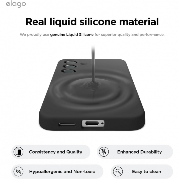 elago Samsung Galaxy S25 Plus Silikon Klf-Black