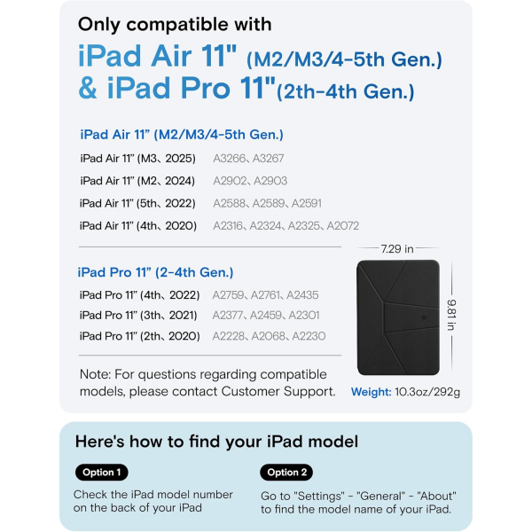 MOFT iPad A16 Dynamic Folio Klf (11 in)-Jet Black 