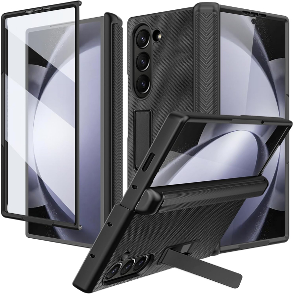 NINKI Samsung Galaxy Z Fold 7 Tam Korumal Klf-Carbon Fiber