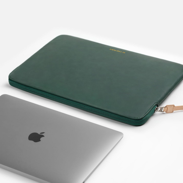 Comfyable Deri Laptop antas (13-14 in)-Midnight Green