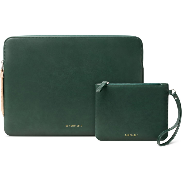 Comfyable Deri Laptop antas (13-14 in)-Midnight Green