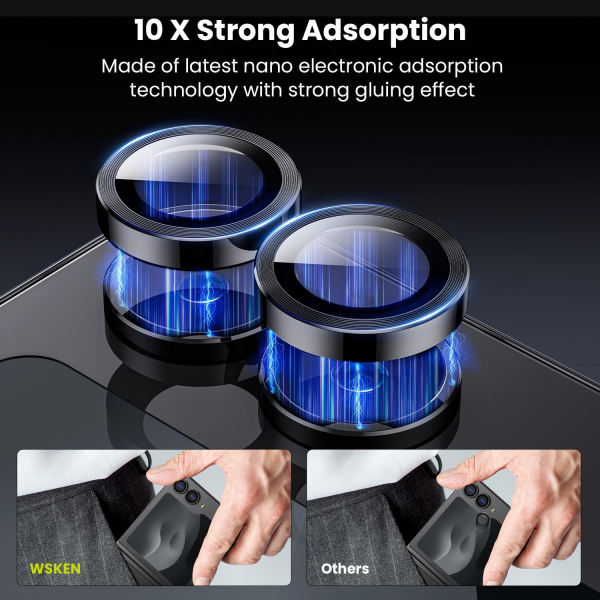 WSKEN Galaxy Z Flip 7 Kamera Lens Koruyucu-Black