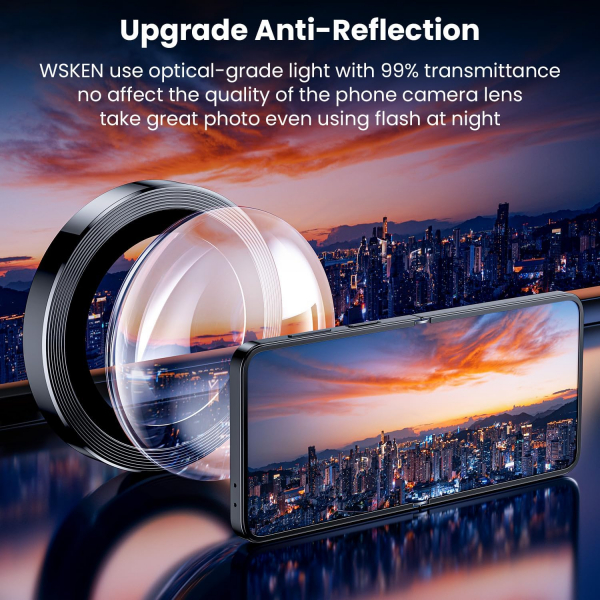 WSKEN Galaxy Z Flip 7 Kamera Lens Koruyucu-Black