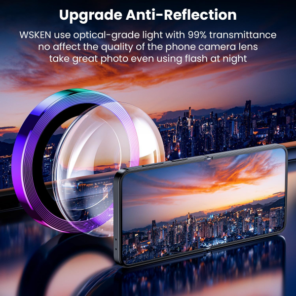 WSKEN Galaxy Z Flip 7 Kamera Lens Koruyucu-Colorful