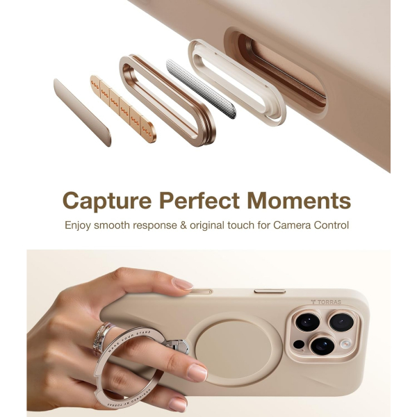 TORRAS iPhone 16 Pro Q3 Silikon Klf-Dune Beige