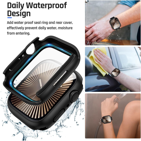 Goton Apple Watch 10 42mm Bumper Su Geirmez Klf-Black 