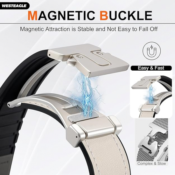 WestEagle Apple Watch 10 46mm Deri Kay-White 