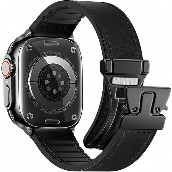 WestEagle Apple Watch 10 46mm Deri Kay-Black 