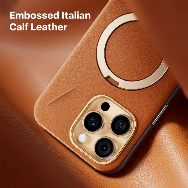 TORRAS iPhone 16 Pro Ostand Q3 VegSkin Klf-Amber Brown