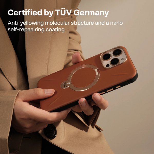 TORRAS iPhone 16 Pro Ostand Q3 VegSkin Klf-Amber Brown